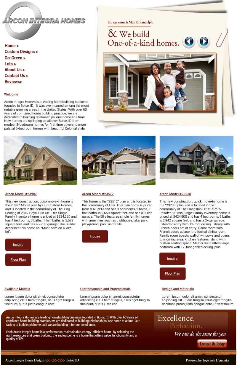 home builder website design