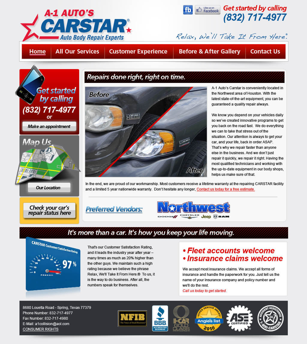 auto repair website design