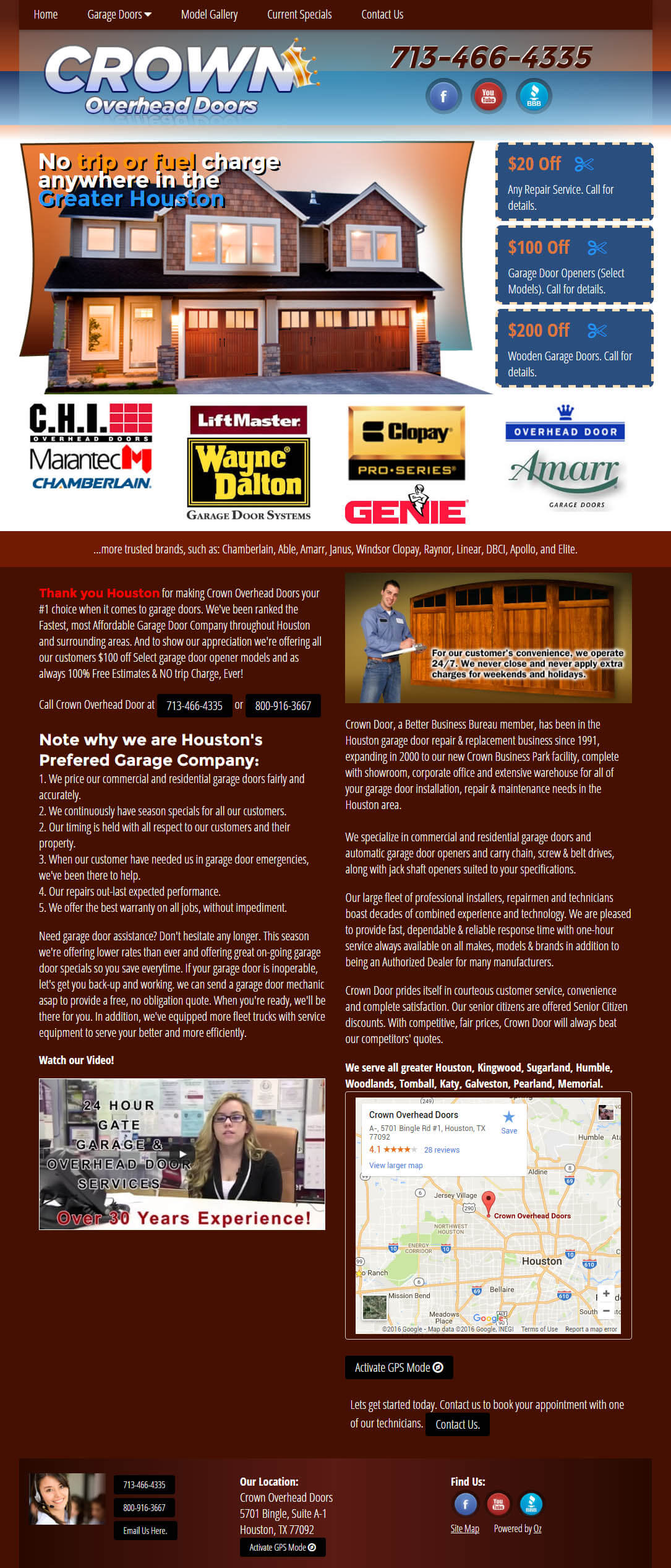 garage door website design