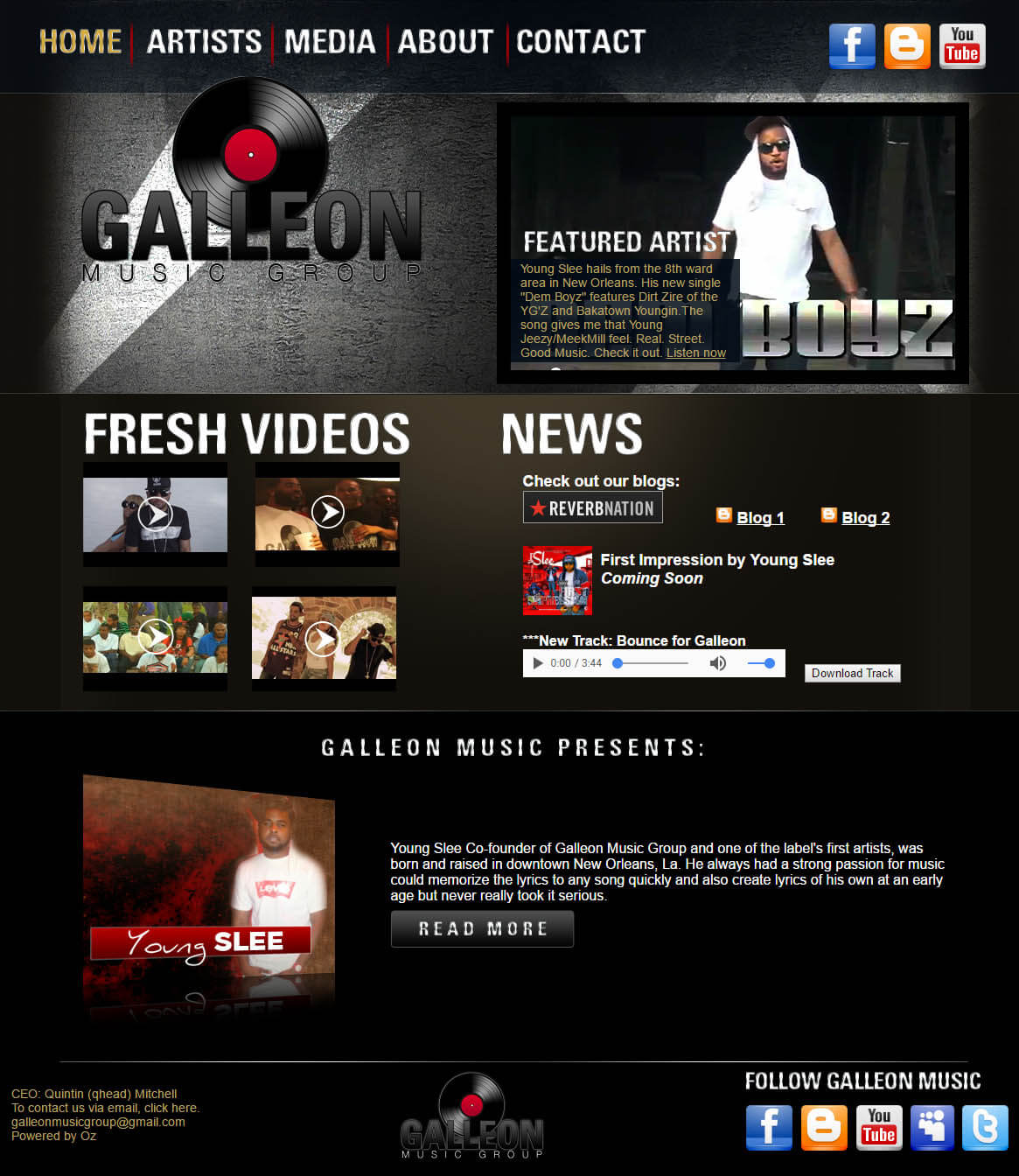 music group website design