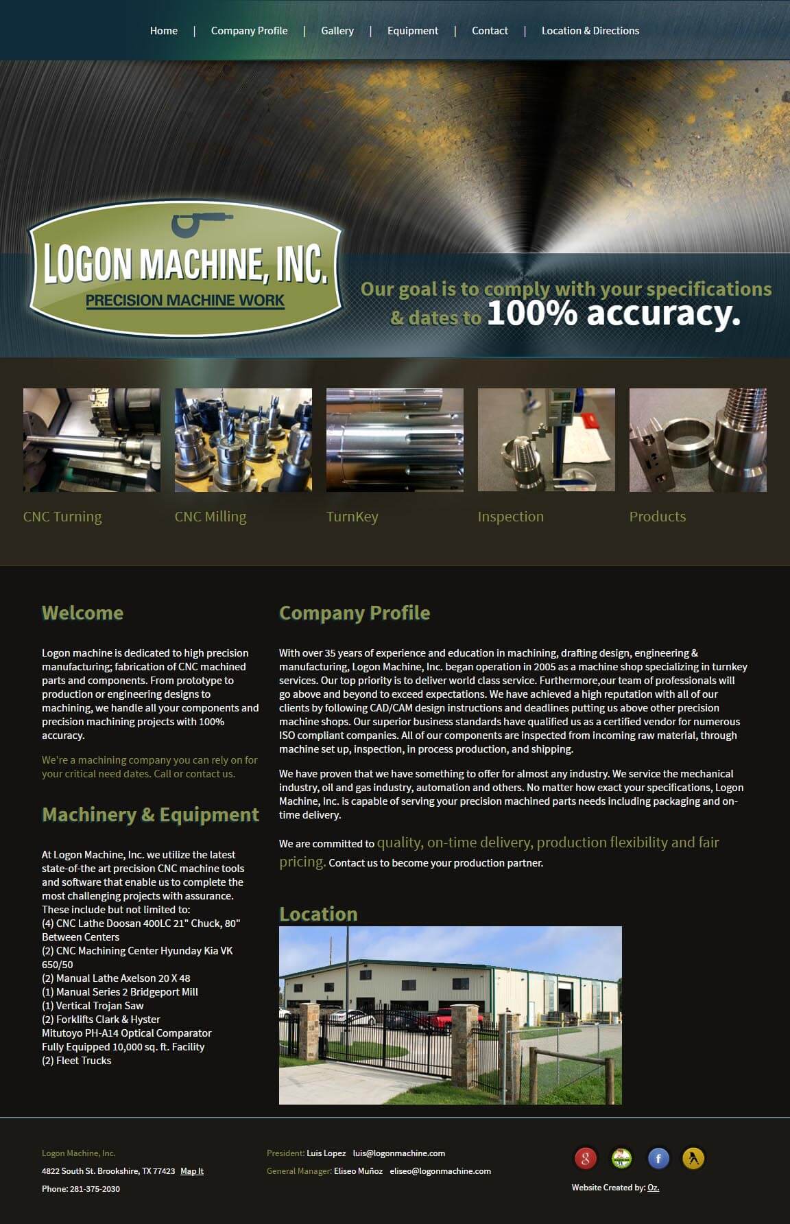 machine shop website design