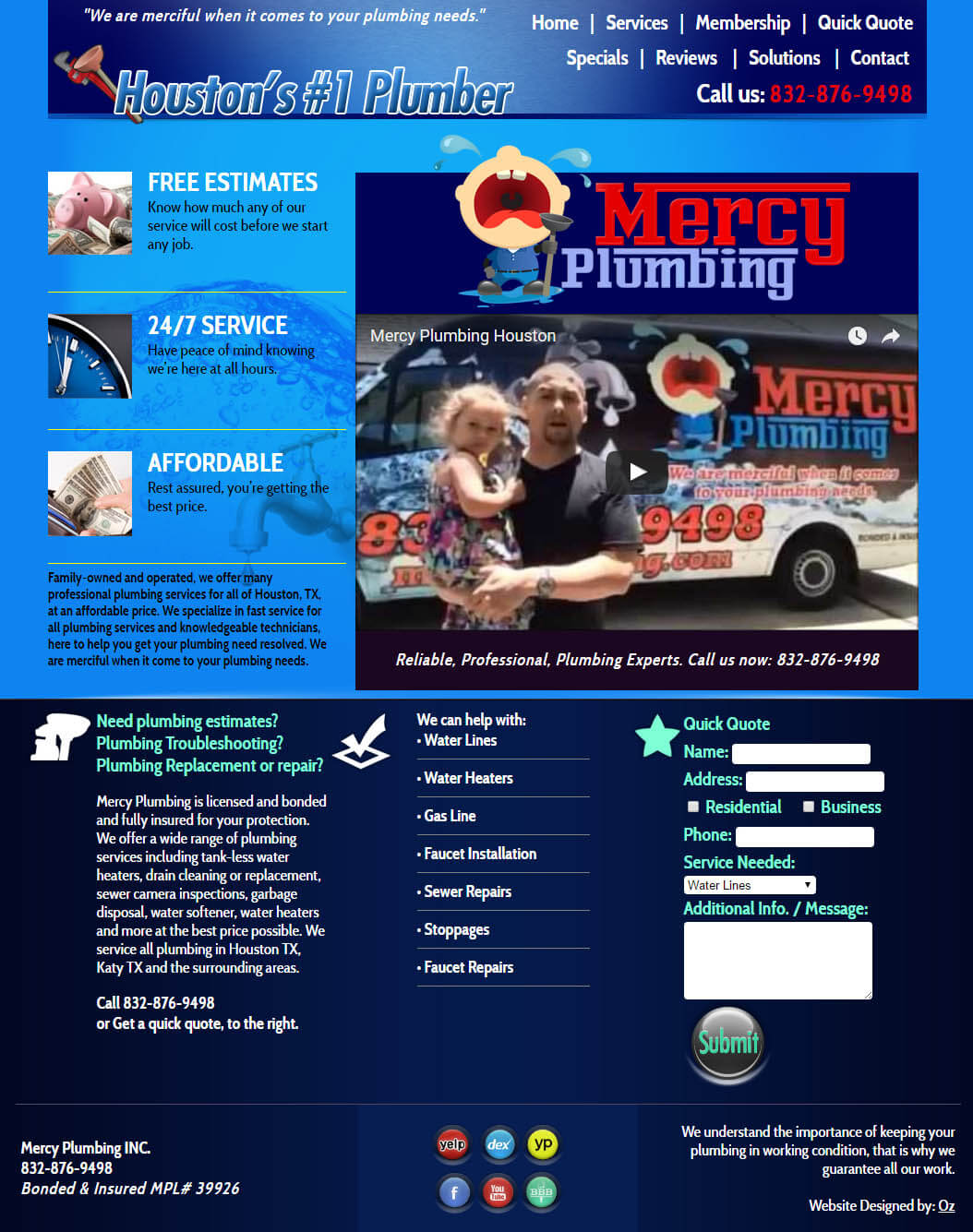 plumbing website design