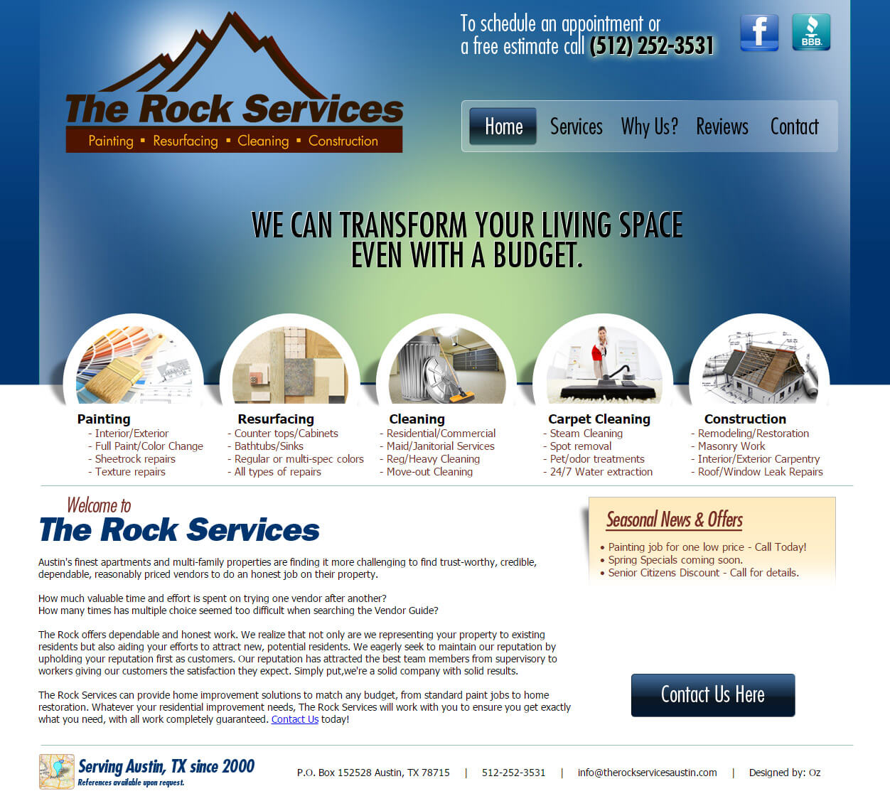 building contractor website design