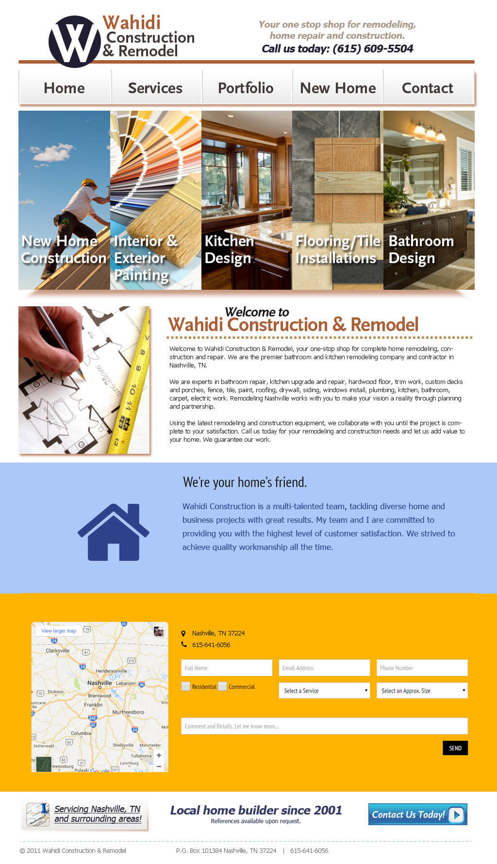 general contractor website design